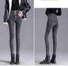 Women's High-Waisted Fleece-Lined Slimming Pencil Jeans - Autumn/Winter 2024 Straight-Leg Pants