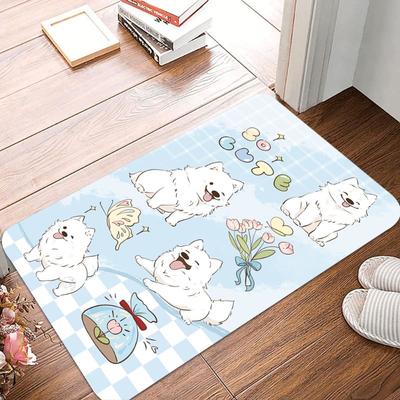 Kawaii Cute Dog Printed Non-Slip Waterproof Doormat Easy To Clean Entrance Floor Mat Home Decor Durable Fashion and Beautiful