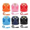 Breathable Mesh Reflective Dog Harness with Matching Traction Rope Adjustable Vest Chest Strap for Small Puppies Teddy Bichon Walking Supplies