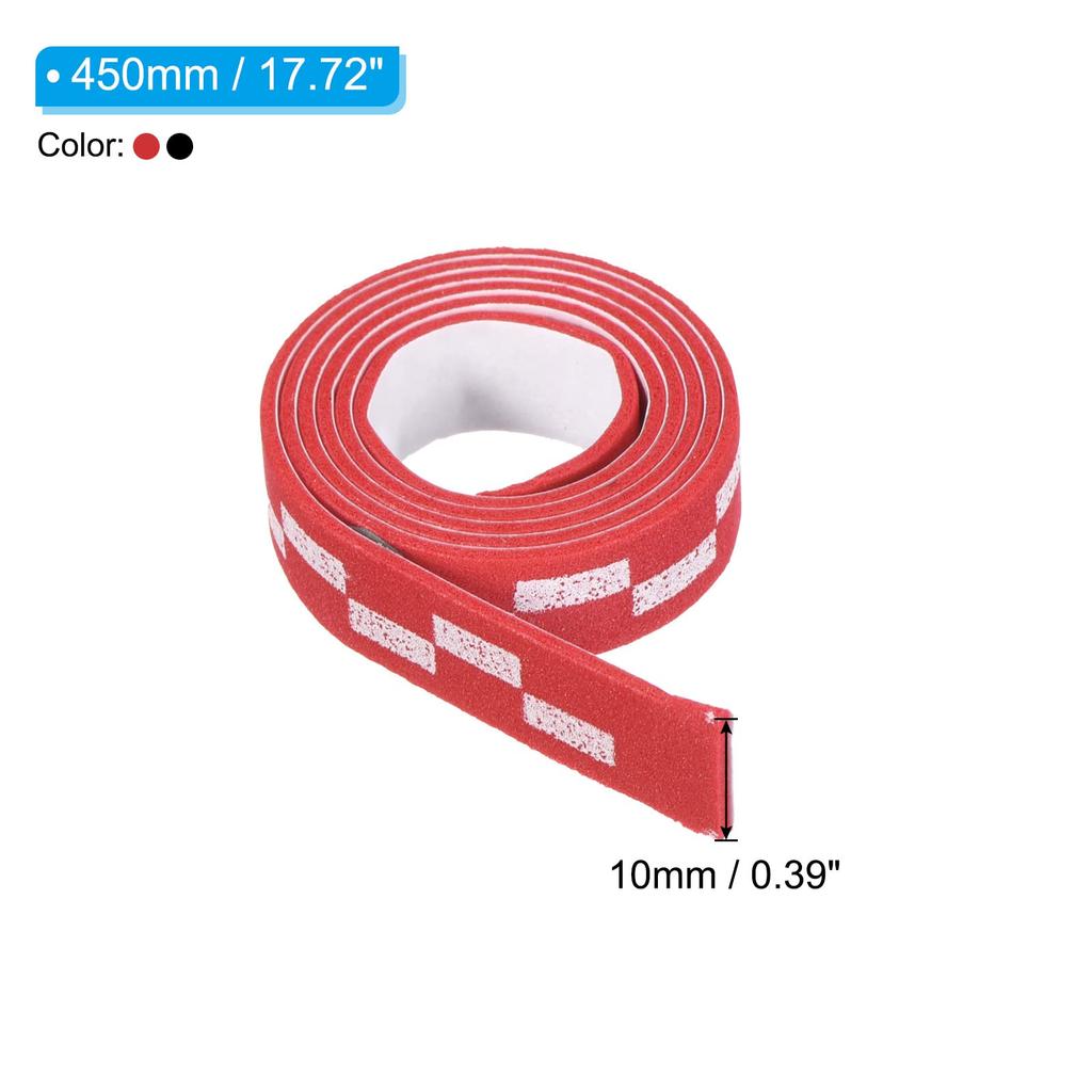 PATIKIL 450mm Table Tennis Side Ping Pong Edge Tape with Rubber and Blade Edge Protection for Paddle Red and Black Tape, 10-Piece Set, Rackets,