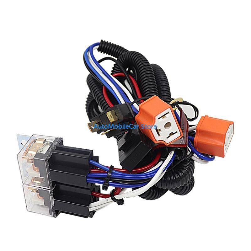 G8TE 2 Headlight Wiring Harness H4 Headlamp Light Bulb Ceramic Socket Plugs Set for Car Auto Headlight G8TE3TT304060-OR-24