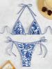 Sexy Zweiteiliger Bikini-Badeanzug mit Dreiecks-Cup-Print, Elegant und Bequem für den Sommerurlaub