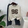 C S In The Room Long Sleeve SweatShirt 96 CheCk Pattern patCh letterIng 2Color