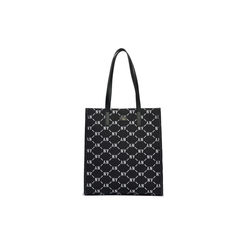 New MLB Monogram Collection Polyester Combo Bag Tote Bag Shopping Bag Shoulder Bag Handbag Regular Women's Black 3AORM012N-50BKS