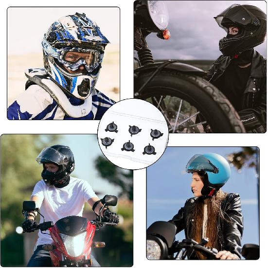 6 PCS Motorcycle Helmet Screws, Motorcycle Helmet Visor Screws with 6 PCS Clear Gasket, Helmets Accessories, Visor Screw Kit (Black)
