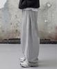 AGOD Side Pleat Curved Sweatpants [Gray]
