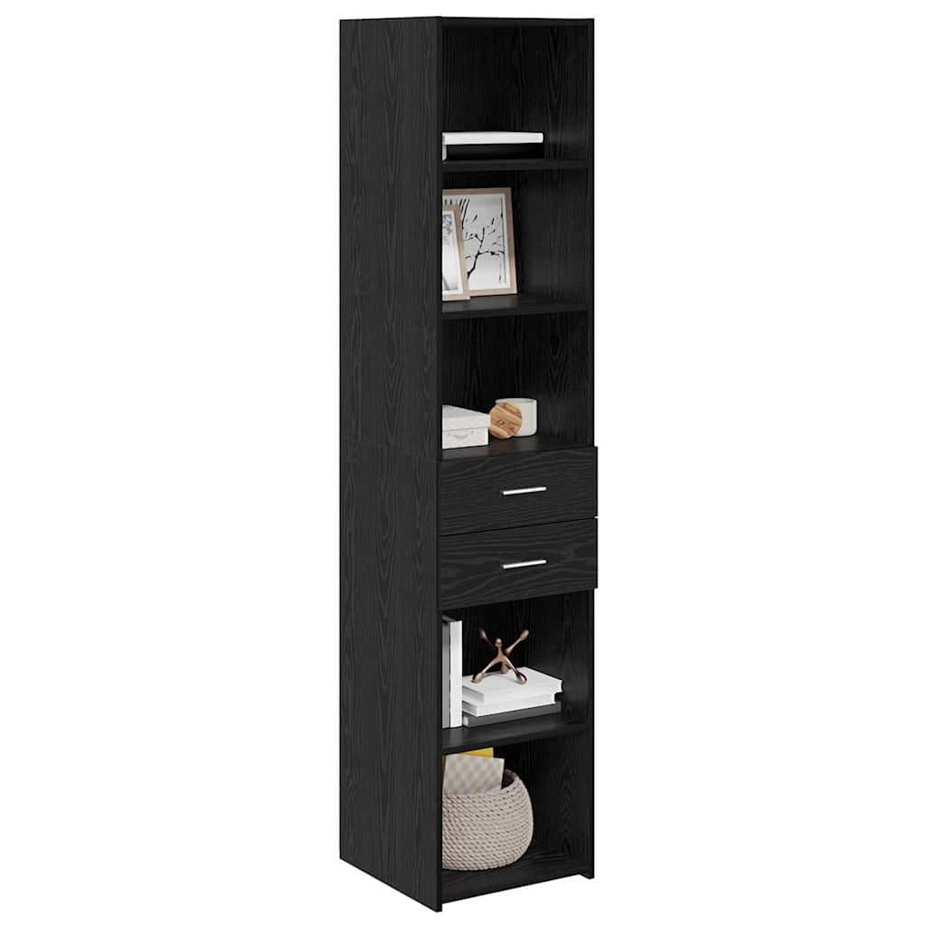Highboard in Black Oak Look 40 x 42.5 x 185 cm Particleboard
