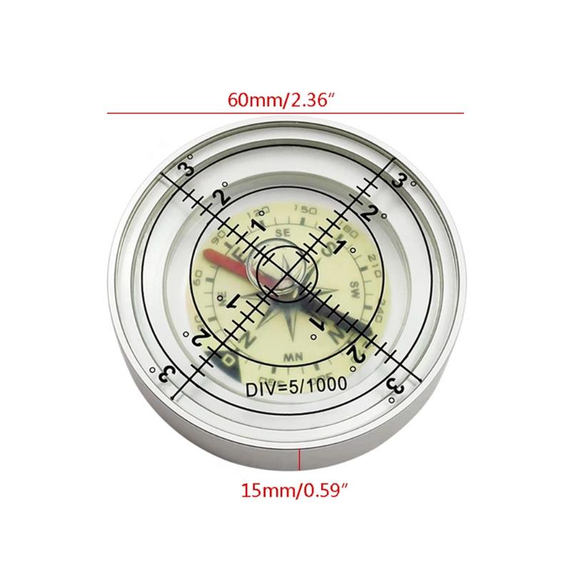 Metal Alloy Circular Bubble Level with Compass High Precision Level Instrument Accuracy 2mm for Surveying Instruments