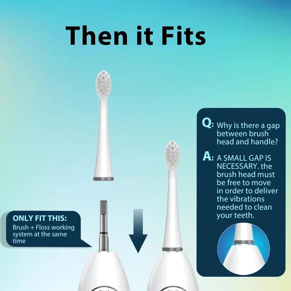 Replacement Brush Head for Waterpik Sonic-fusion 2.0 Toothbrush, Compact, White, Pack of 3, Soft Bristles