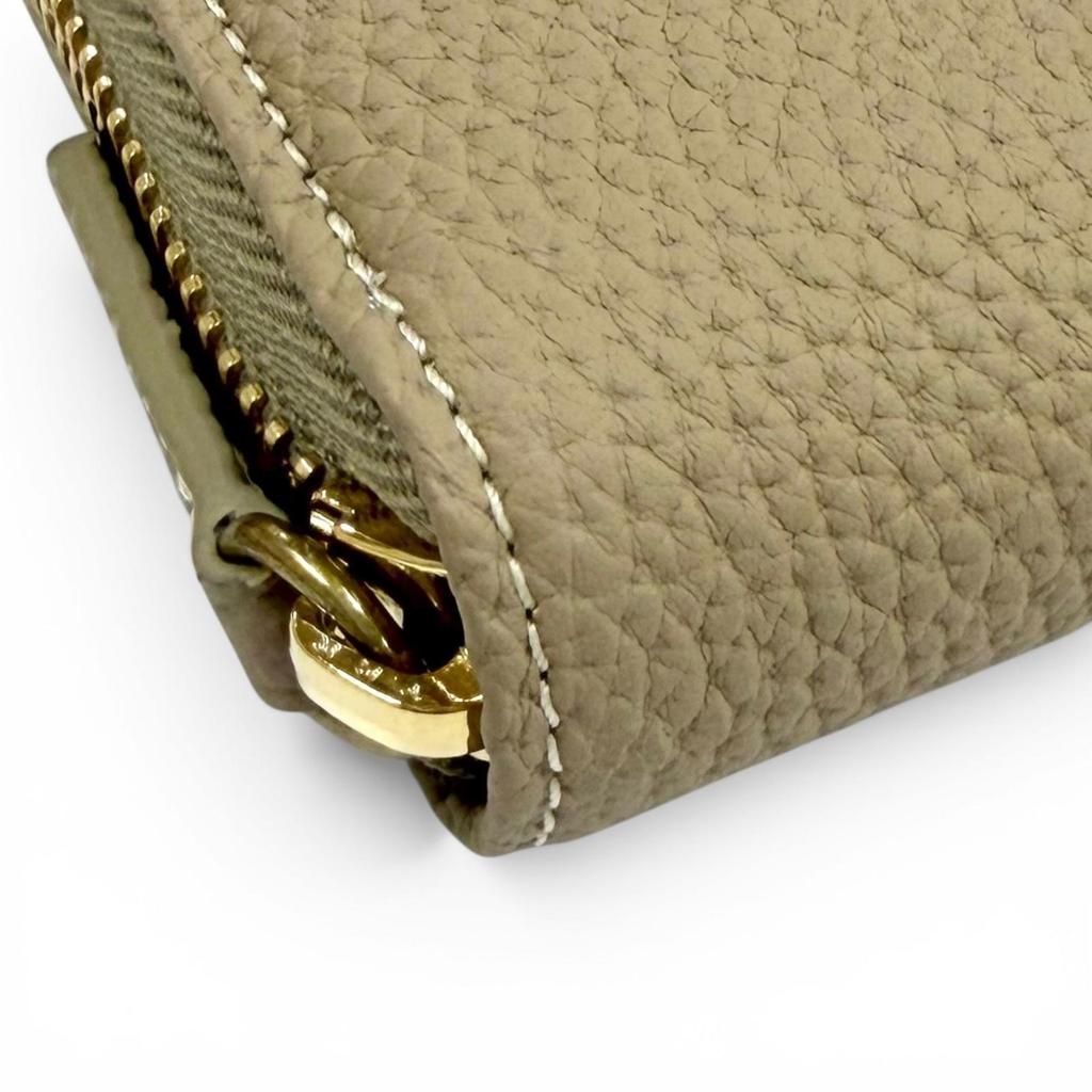 Pristine BONAVENTURA Purse Round Zip Shrink Leather Long Wallet Shrink Leather Used