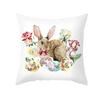 Spring Home Decor Cushion Cover Happy Easter Eggs Rabbit Decorative Pillow Covers Flowers Bunny Printed Throw Pillowcase 45x45cm