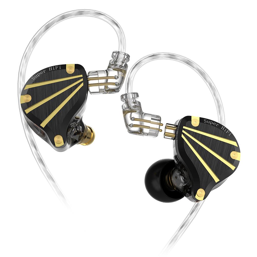 

QKZ Проводные наушники-вкладыши Мониторные наушники Сменный кабель HIFI Профессиональный уровень Mic version чёрный