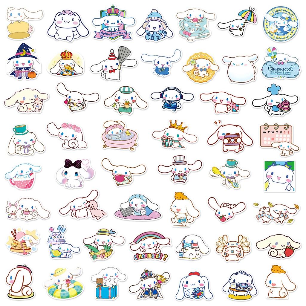 50 Stück Cinnamoroll Aufkleber Wasserdicht Wiederverwendbar Deko Laptop Graffiti DIY Geschenk