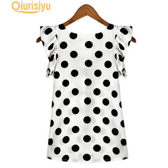 Buy Summer Polka Dot Round Neck Short 