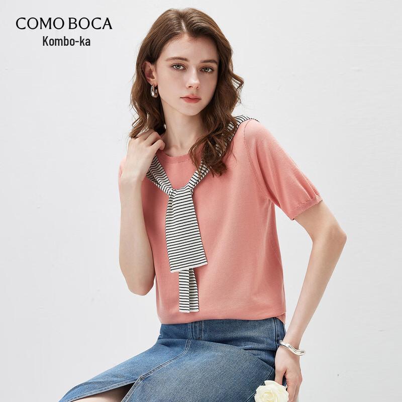 Women s Lyocell Tencel Striped Short Sleeve Knit Top XL