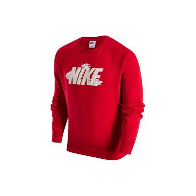 Pánská mikina s kulatým výstřihem Club Fleece Sportswear Univerzitní červená FZ6374-657
