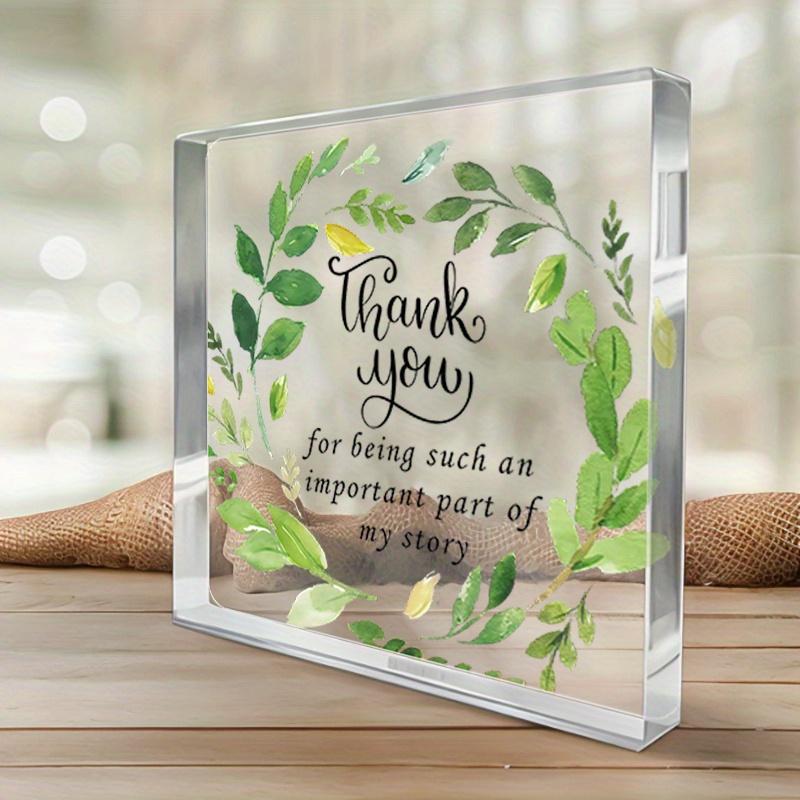 1pc Modern Acrylic Decorative Plaque with Wooden Stand,  Never Underestimate the Difference  Quote, Inspirational Gift for Colleague Departure 10*10cm