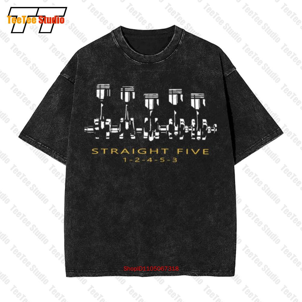 Gerader Fünfzylinder Ur Quattro Wr Mb Rr Turbo V70r Rs3 850 Rs2 Vintage Oversized T-Shirt Gpnc