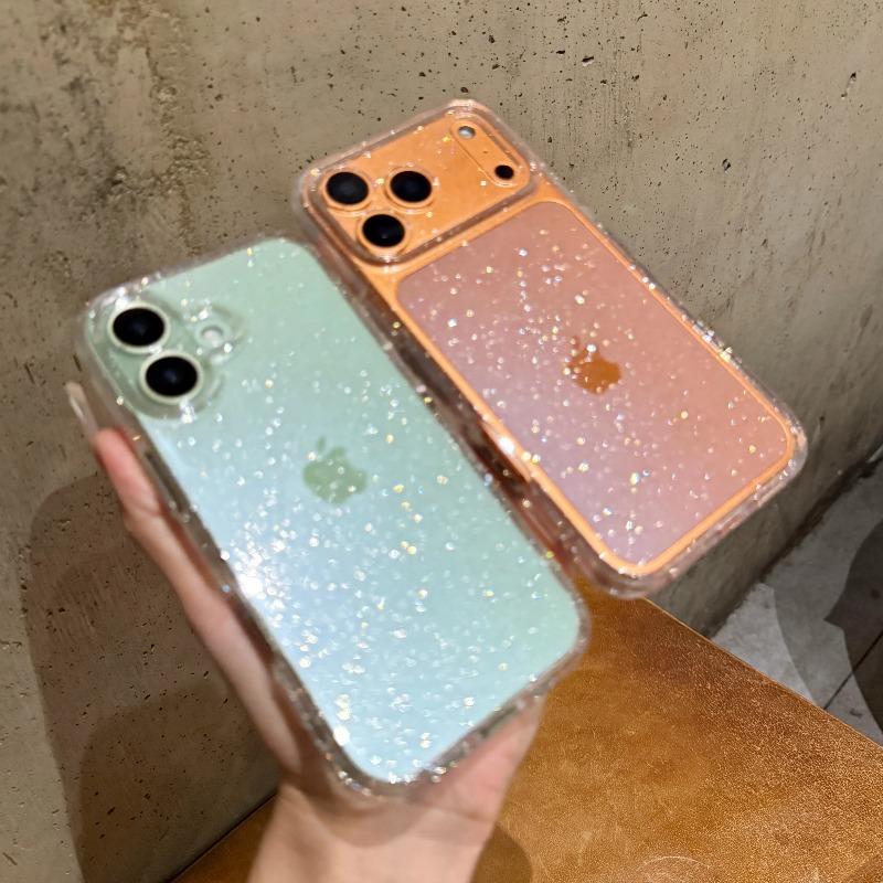 Luxury Bling Glitter Silicone Clear TPU Phone Case For iPhone 17 Air 16 15 14 Plus 13 11 12 Pro Max Transparent Soft Cover Funda