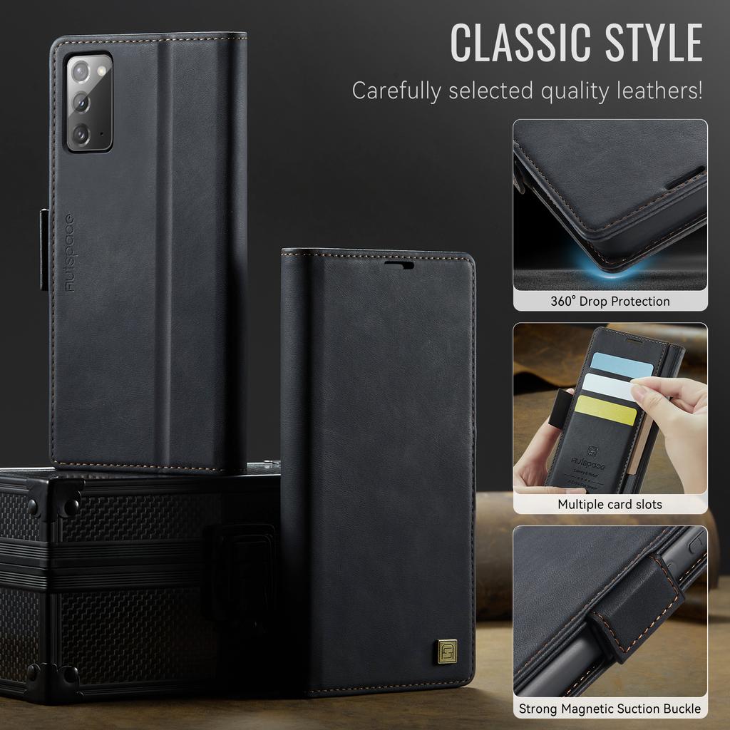 Für Samsung Galaxy Note20 5G Hülle AUTSPACE A11 RFID-Blockierend Retro Leder Handy Brieftasche Abdeckung
