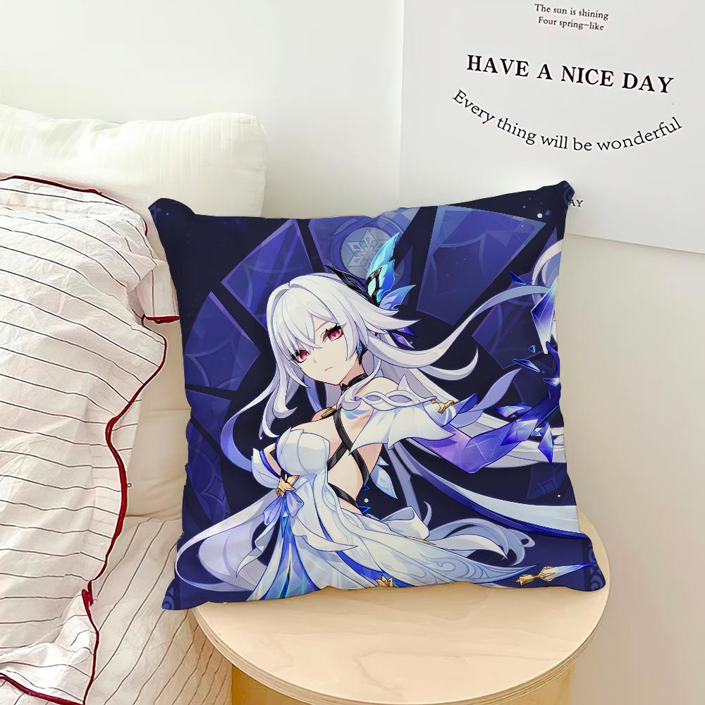 Game Genshin Impact Skirk cushion cover Pillow Case Square Cushion Room Bedroom Headboard Sofa Living Backrest Nap Time