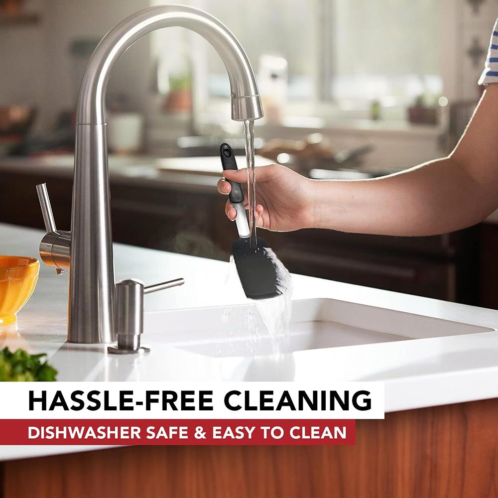 LMETJMA Silicone Flexible Turner Spatula Set Heat Resistant Flexible Rubber Spatulas Non Stick Rubber Kitchen Utensils JT308