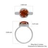 10X10 mm Natural Orange Copper Turquoise Gemstone 925 Sterling Silver Prong Set Ring Women & Girls