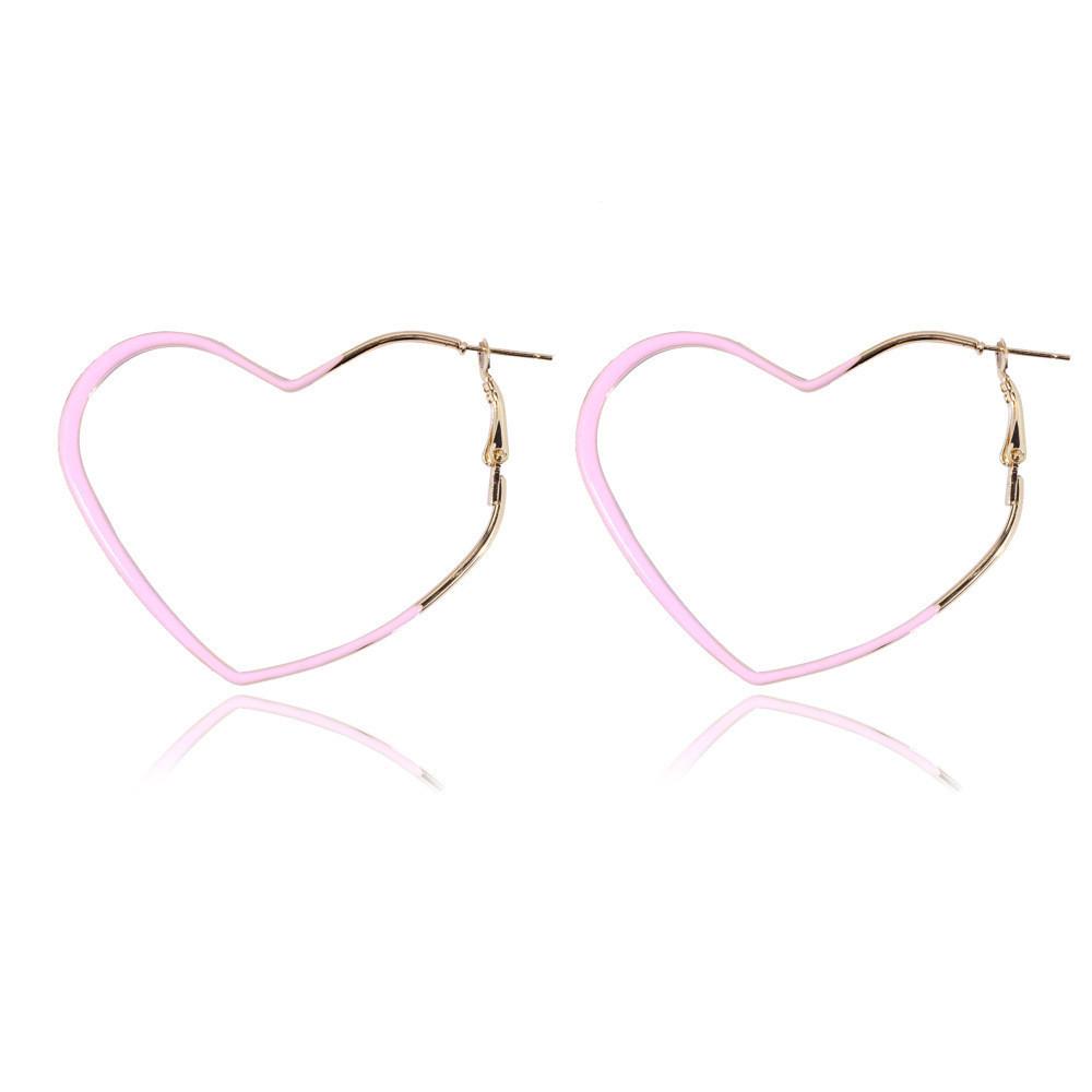 Stylish Heartshaped Geometric Earrings Trendy Fashion Jewelry In Multiple Colors Vibrant