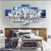 Unframed Canvas Poster, Modern Art, White Horses Canvas Poster, Ideal Gift For Bedroom Living Room Corridor, Wall Art Deocr