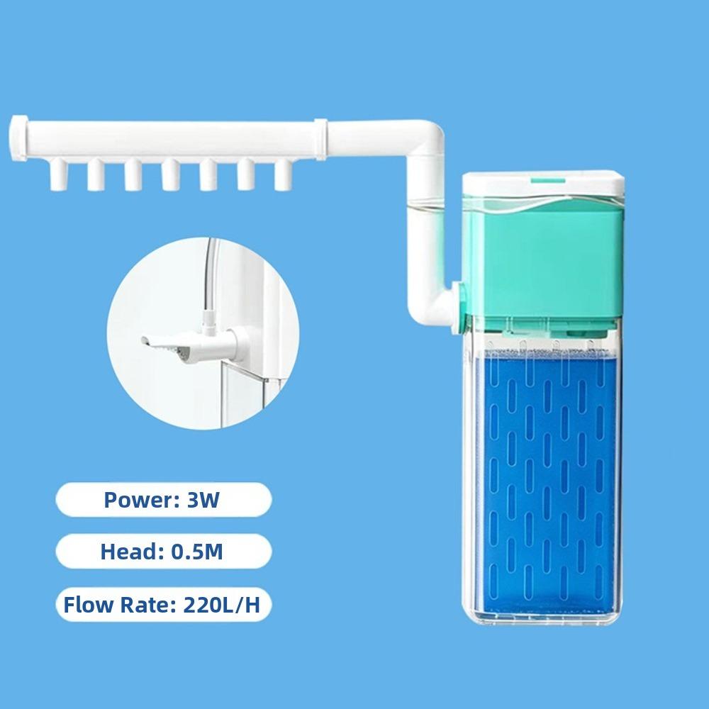 Waterfall Filter Aquarium Filter Pump Suction Cup Submersible Pump Diving Oxygen Pump  Small Tank 3W CN-Plug