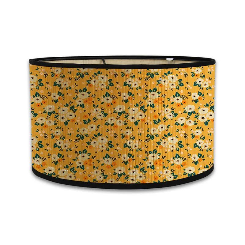 Japanischer Retro-Stil Bambus Lampenschirm Moderner Schlichter Blumenmuster Lampenschirm Ferienhaus Kronleuchter Lichtabdeckung Wandlampenschirm
