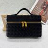2025 Cross-border New Lunch Box Bag Niche Design Pure Hand-woven Bag High-end Messenger Light Cosmetic Bag