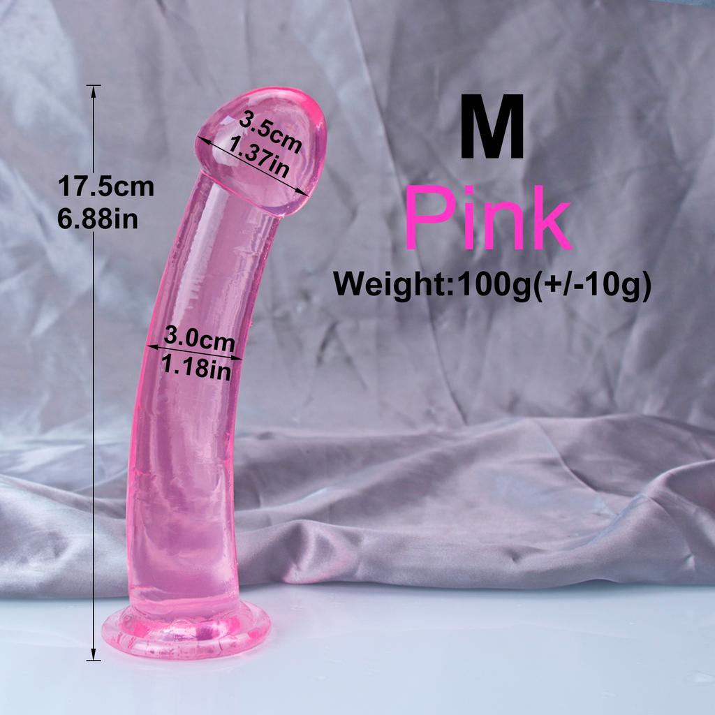 Cheap 4Sizes TPE Transparent Anal Plug Jelly Dildo Sex Toys for Man Woman Suction Cup Cock Vaginal Masturbation Soft Small Penis