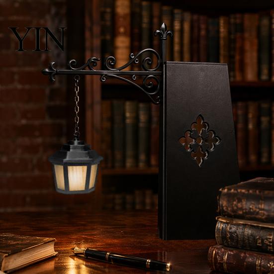 Warm Reading Light Library Lantern Bookshelf Light, Vintage Corner LED Night Lamp, Decorative Bookcase Lighting for Home Office, Book Lover Gift Desk