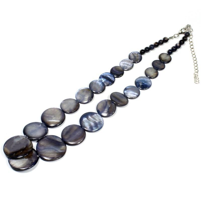 JMXD-Exaggerated Popular Natural Shell Bead Pearl Necklace Women's Handwoven Necklace Collarbone Chain Clothing Accessories