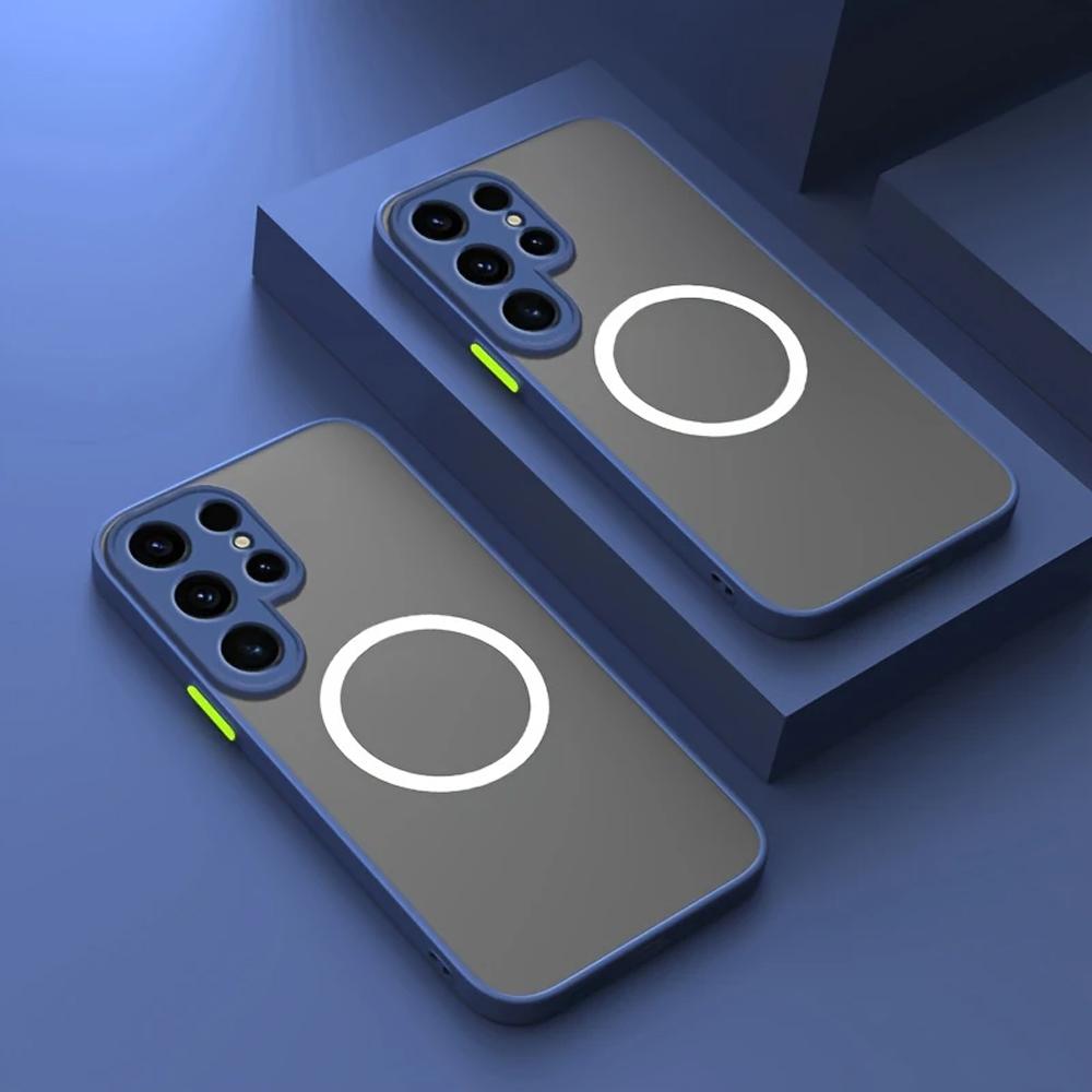 Matte Hard Case For Samsung Galaxy S25 Ultra S24 Plus S23 FE S22 S21 Note 20 10 A56 A36 A26 A16 Phone Magsafe Magnetic Cover