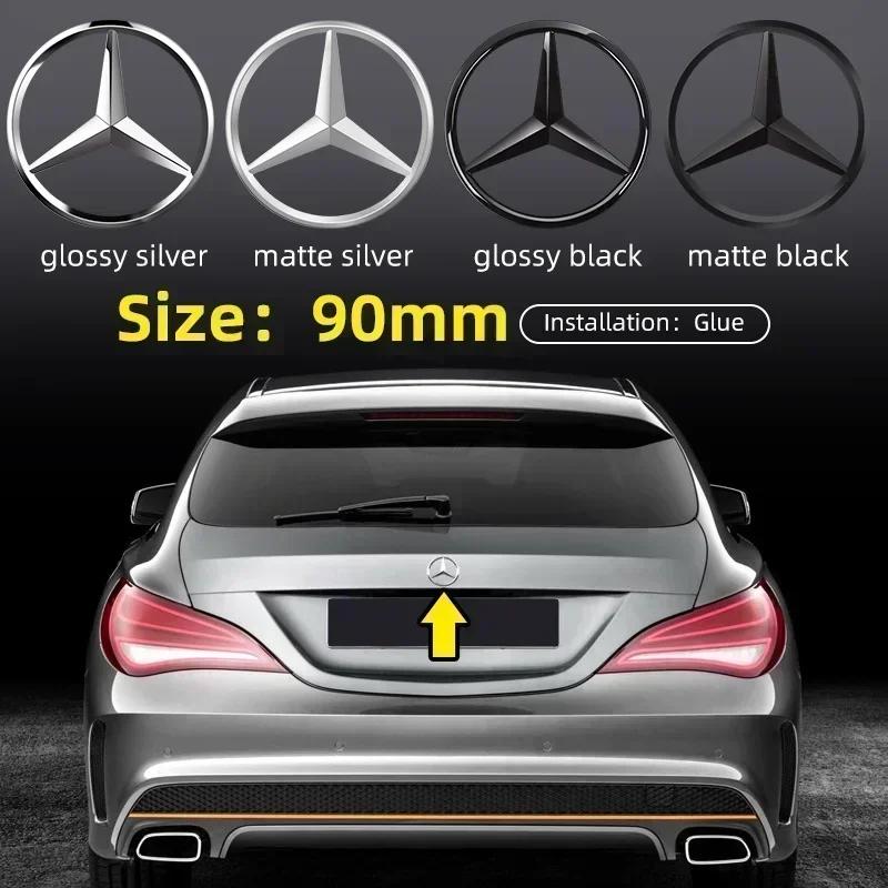 C200 New Car Mercedes Benz AMG 3D ABS silver/Black 9cm 90mm car rear Tail Trunk emblem badge sticker Decals For Mercedes Ben AM0