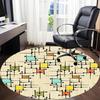1 Stück Runder Teppich mit abstraktem Muster für das Büro, rutschfest, weich und langlebig, für die Innendekoration, perfekt für das Büro, schöne Dekoration yy26031