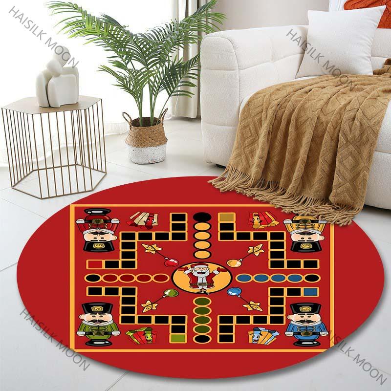 

Multiple sizes Aeroplane Chess Board Design Print Round Carpet Living Room Bedroom Table Chair Sofa Decorative Carpet Diameter -60cm