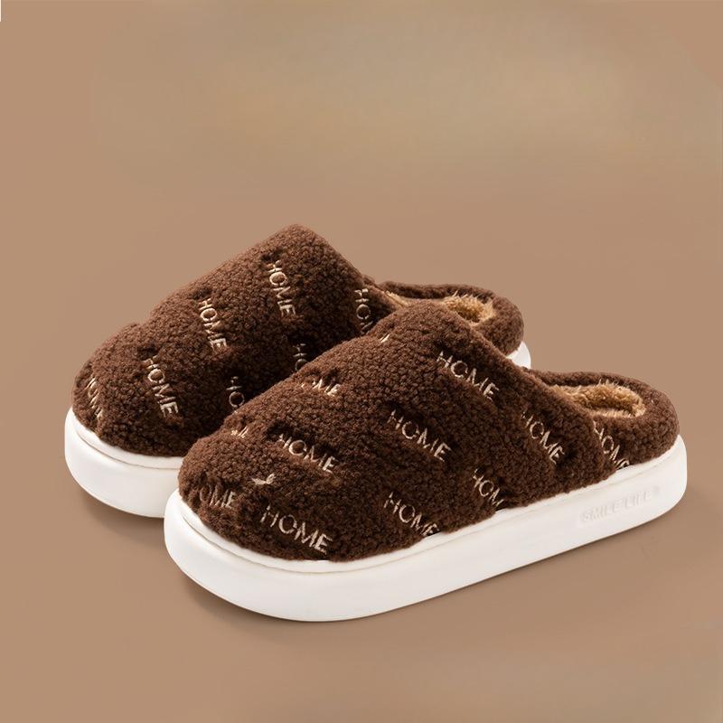 A Pair of Cotton Shoes for Women, Anti-slip Indoor Home, Warm Slippers and Thick-soled Shoes