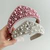 Baroque Fabric Hair Bands Rhinestone Hair Hoop New Pearl Headband  Girls