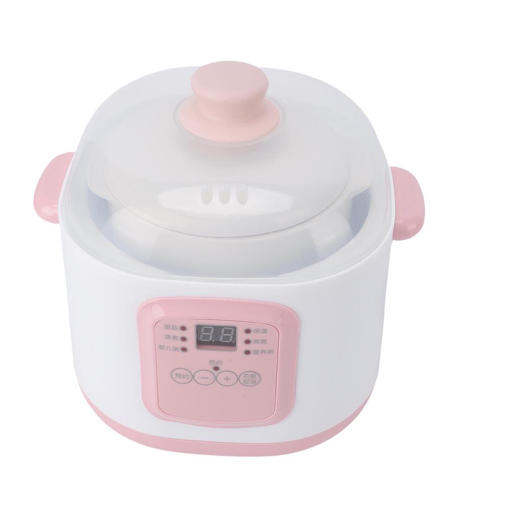 Electric Stew Pot 200W Multifunction Ceramic Soup Porridge Cooker 1L Automatic Reservation