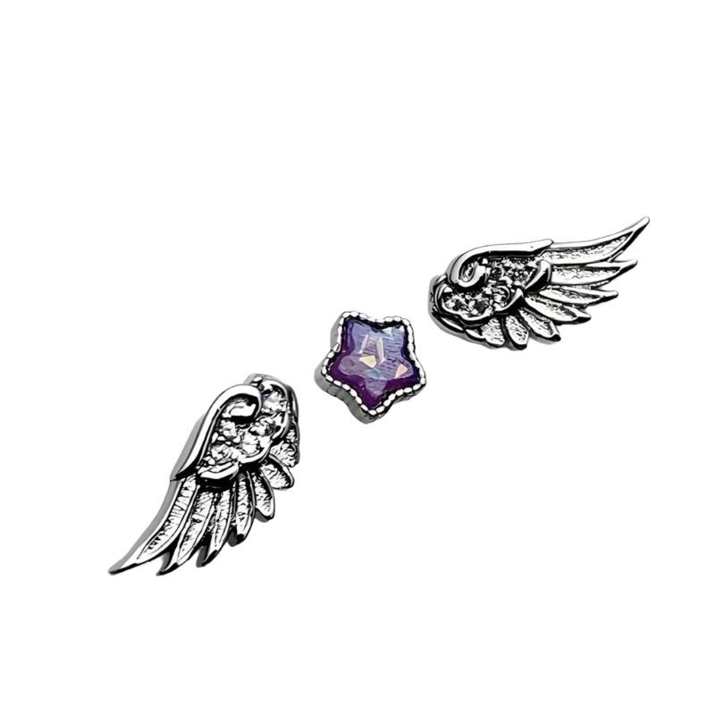 Lightweight Comfortable Star Angel Wing Studs Earrings Stylish Ear Accessories for Daily Wear Travel and Gifting