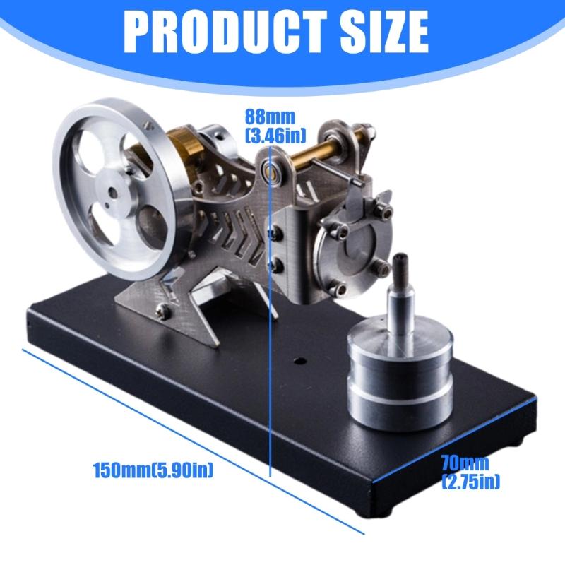 Educational Stirling Vacuum Engine Model Mechanical Energy Conversion Demonstrator Tool for Classroom Science Experiment