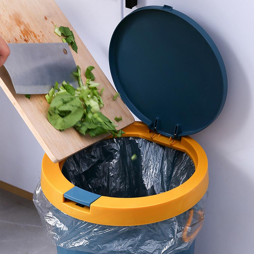 Mülleimer mit nordischem Deckel und Kontrastfarbe – robust, langlebig und praktisch für Haushaltsgegenstände, Reinigungsmittel, Mülleimer