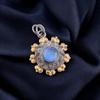 Dark Blue Cat's Eye Gemstone 925Sterling Silver Jewelry Handmade Pendant 1.26" PP-32-44
