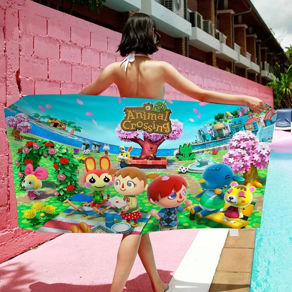 A-Animal C-Crossing Beach Towel Colorful Bath Towels For Girl Microfiber Quick Dry Custom Sand Free Beach Yoga Spa Gym Pool