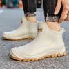 Winter warm and velvet men's rain shoes 39-48 extra large size black water shoes mountain men's rubber shoes fishing men's waterproof boots