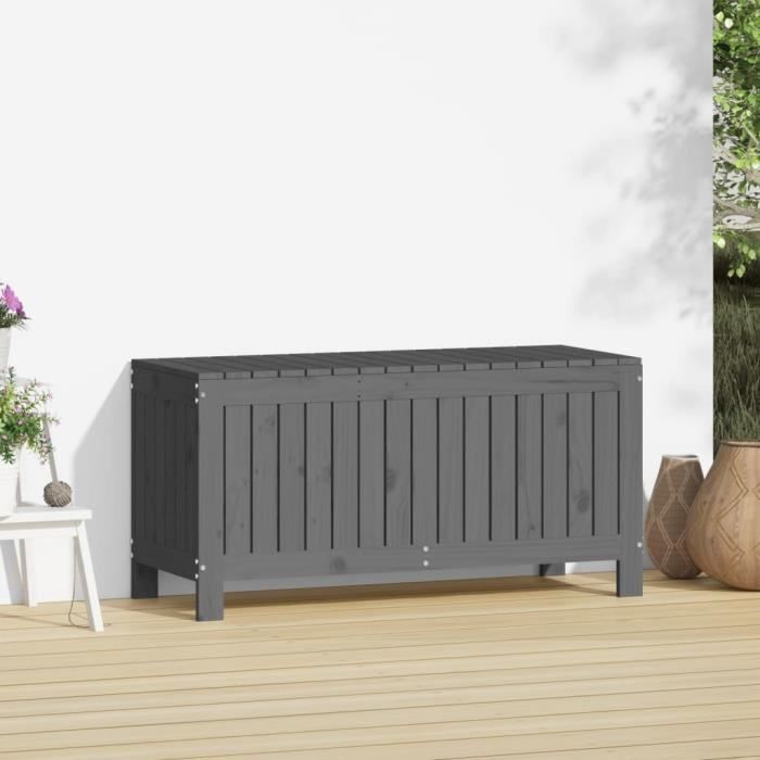 VidaXL Boîte de rangement de jardin Gris 108x42,5x54 cm Bois de pin 823831