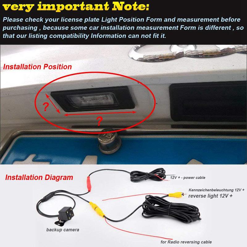 Ryggekamera for bil, bil med ryggekamera, bilskiltkameraer med LED-nattsyn for Volvo S80L /S40L/S80/S40/S60/V60/XC90/XC60/